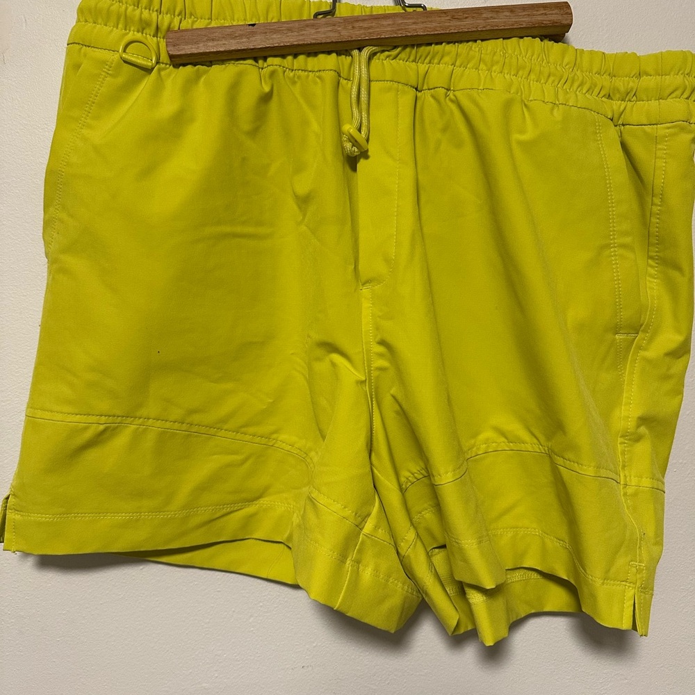 Bright Yellow Drawstring Hiking Shorts